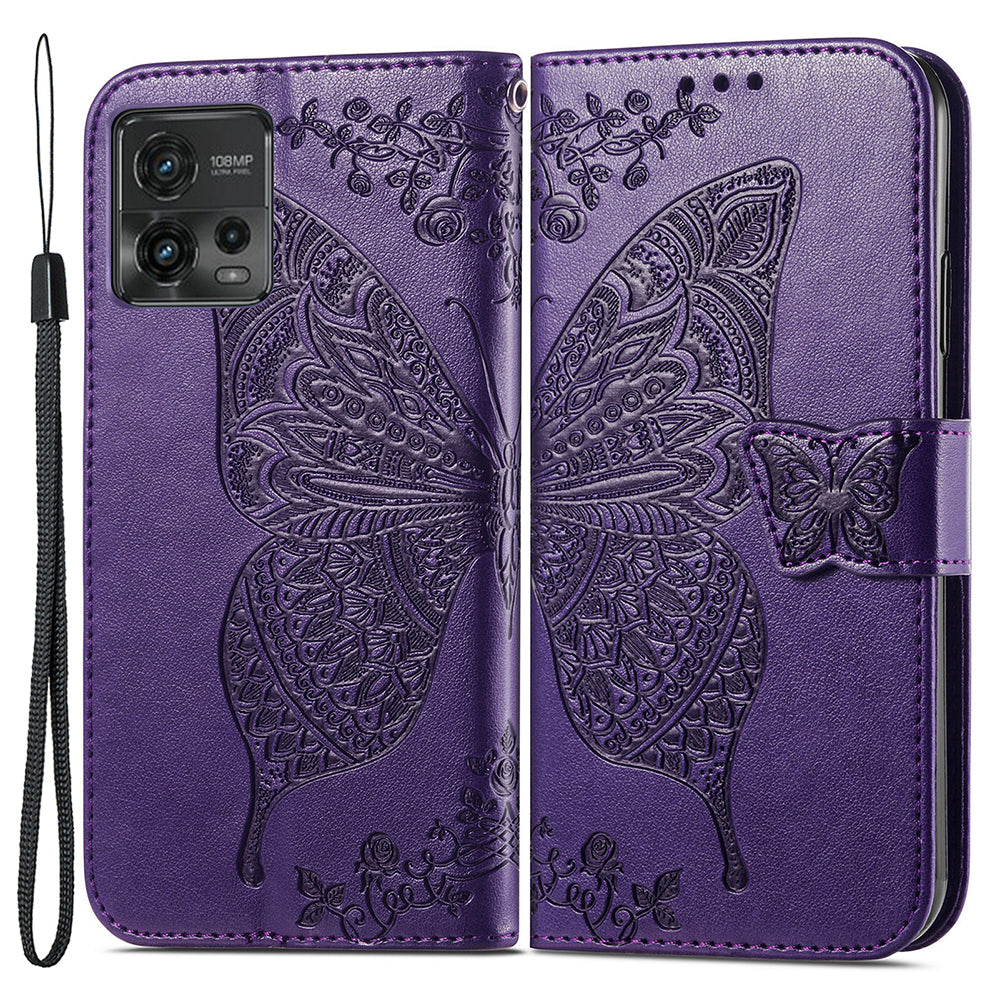 For Motorola Moto G72 4G PU Leather Folio Case Imprinted Butterfly Pattern Stand Wallet Magnetic Phone Cover For Motorola Moto G72 4G PU Leather Folio Case Imprinted Butterfly Pattern Stand Wallet Magnetic Phone Cover